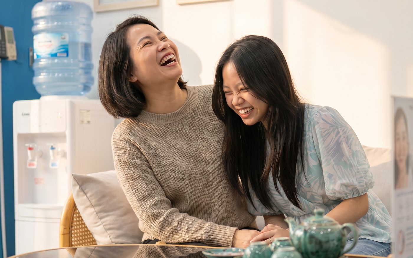 Mẹ và con cùng cười